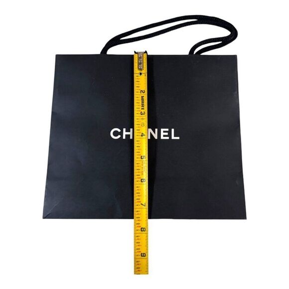 Chanel Bag Authentic Black Paper Shopping Bag 9” X 7.5” Authentic For Scarf Gift - Picture 5 of 5